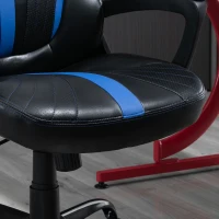 Vinsetto Computer Gaming Chair, Desk Chair with Breathable PU Leather Back and Seat, Soft Padded Armrests and Rolling Wheels for Adults and Gamers, Blue(m-12)