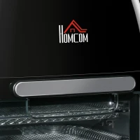 HOMCOM heteluchtfriteuse 11 L 1800 W met 8 menu's accessoires oven dehydrator barbecue voor gezond olievrij vetarm koken staal zwart 32 x 35,6 x 37,9 cm(m-9)