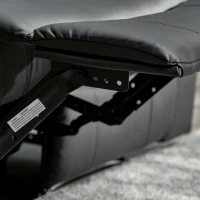 HOMCOM Divano Letto 2 Posti con Schienale Regolabile in Similpelle, 95x141,5x94,5cm, Nero(m-10)