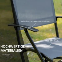 Outsunny opvouwbare 3-delige zitgroep. Zwart & grijs;(m-5)