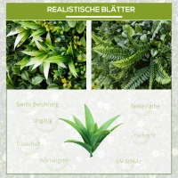 Outsunny 12 Stuks Kunstplant Muurhaag 50x50 cm Uv-bescherming Privacyscherm Meerbladig Ontwerp Haagplant voor Tuin Outdoor Decor(m-4)