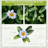 Outsunny 12 stuk kunstplant muurhaag 50 x 50 cm UV-bescherming privacyscherm rododendronbladeren design haagplant voor tuin outdoor decor(m-4)