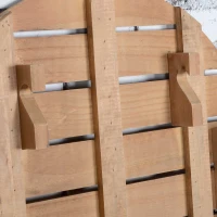 Outsunny 3-częściowy zestaw ogrodowy zestaw na taras komplet stolik z krzesłami, zestaw bistro, drewno sosnowe, kolor naturalny(m-8)