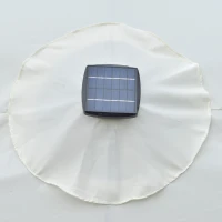 Outsunny Parasol Ogrodowy z Oświetleniem LED Solar 4,5m, Dwustronny, Parasol na Taras, Owalny, Czarny+Kremowy(m-8)