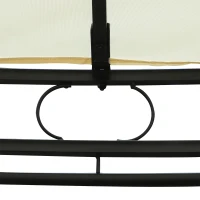 Outsunny Foisor de Gradina Rotund cu Acoperis Dublu, Curele Velcro si Perdele din Otel si Poliester, Ø350 x 275 cm, Alb(m-7)