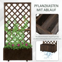 Outsunny plantenbak met latwerk, massief hout, 72,5 x 31,5 x 149,5 cm(m-5)