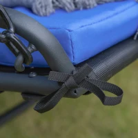 Outsunny schommelligbed Hollywoodschommel tuin ligbank voor buiten met dak voor 2 personen staal blauw 164 x 116 x 176 cm(m-9)