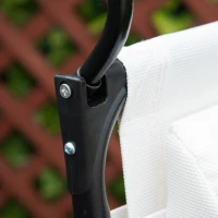 Outsunny Zero Gravity Garden Folding Patio Sun Lounger w/Cup Holder & Canopy Shade White(m-10)