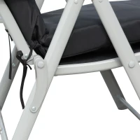 Outsunny Steel Frame Outdoor Garden Padded Sun Lounger w/ Pillow Black(m-8)