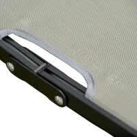 Outsunny Set of 2 S-shaped Lounge Chair Foldable Sleeping Bed 165x61x63cm Khaki(m-9)