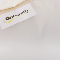 Outsunny Rattan Middle Chair Armless Sofa Single Garden Porch Furniture Wicker w/ Cushion and Pillow(m-8)