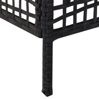 Outsunny Rattan Middle Chair Armless Sofa Single Garden Porch Furniture Wicker w/ Cushion and Pillow(m-9)