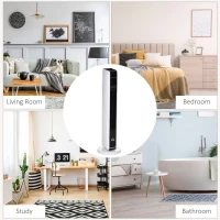 HOMCOM Riscaldatore Elettrica Ceramico 2200W con 3 Modalità, Timer 8 Ore, Telecomando, Pannello LED, Bianco(m-4)