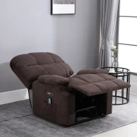 HOMCOM Poltrona Relax Alzapersona Massaggiante e Riscaldante, 83x95x105cm, Marrone(m-5)