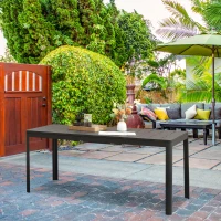 Outsunny Gartentisch, ausziehbar, für 6-8 Personen, 180-240 cm, Aluminium, Schwarz(m-2)