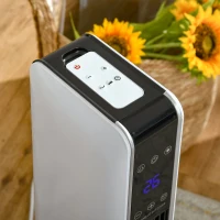 HOMCOM Riscaldatore Elettrica Ceramico 2200W con 3 Modalità, Timer 8 Ore, Telecomando, Pannello LED, Bianco(m-10)