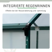 Outsunny Gewächshaus Aluminium Treibhaus mit Dachfenster Tür 308 x 248 x 226 cm Pflanzenhaus mit Regal begehbares Tomatenhaus Witterungsbeständig Polystyrolplatte(m-8)