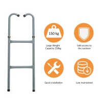 HOMCOM 6-10ft Trampoline Ladder Galvanized w/ Non-slip Mat(m-6)