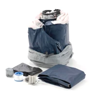 Outsunny Spa Gonflable carré 4 Personnes dim. 1,54L x 1,54l x 0,65H m Infinite - 120 Buses d'air Hydro-massantes - Fonctions Chauffage Filtration - Liner PVC Blanc Bleu(m-5)