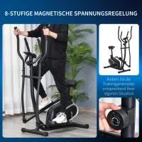 HOMCOM Rower treningowy z wyświetlaczem LCD czarny 103 cm x 62 cm x 151 cm(m-7)