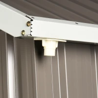 Outsunny 8 x 6 ft Garden Shed, Metal Shed with Single Door, Window and Air Vents, Galvanised Outdoor Lockable Tool Storage House, Grey(m-8)