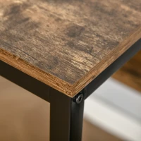 HOMCOM biurko regał na książki biurko komputerowe stół biurowy z 4 półkami możliwość regulacji płyta wiórowa E1 metalowa rama czarny + rustykalny brązowy 140 x 60 x 122 cm(m-9)