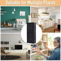 HOMCOM Traditional Storage Cabinet Cupboard Freestanding Kitchen Pantry with Drawer, Doors and Adjustable Shelves, Black(m-7)