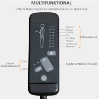 HOMCOM fotel do masażu fotel fotel telewizyjny funkcja masażu funkcja leżenia oparcie z oparciem 2 punkty masażu sztuczna skóra pianka tworzywo sztuczne PP czarny 68 x 88 x 98 cm(m-7)