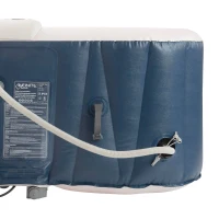 Outsunny Spa Gonflable carré 4 Personnes dim. 1,54L x 1,54l x 0,65H m Infinite - 120 Buses d'air Hydro-massantes - Fonctions Chauffage Filtration - Liner PVC Blanc Bleu(m-4)