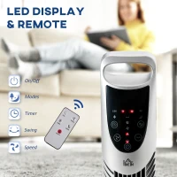 HOMCOM 36'' Freestanding Tower Fan, 3 Speed 3 Mode, 7.5h Timer, 70 Degree Oscillation, LED Panel, 5M Remote Controller, Silver(m-4)