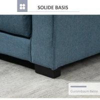 Rozkładana Sofa HOMCOM 2-osobowa z Funkcją Spania w Stylu Minimalistycznym Niebieska(m-7)