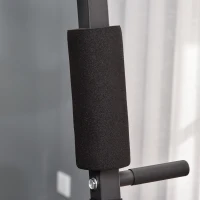 HOMCOM atlas stacja do ćwiczeń stacja fitness multigym centrum fitness urządzenie fitness z obciążeniami z wyściełanymi rolkami stal sztuczna skóra kolor czarny 148 x 108 x 207 cm(m-9)