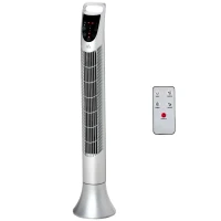 HOMCOM 36'' Freestanding Tower Fan, 3 Speed 3 Mode, 7.5h Timer, 70 Degree Oscillation, LED Panel, 5M Remote Controller, Silver(m-11)