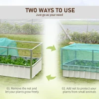 Outsunny Metal Raised Garden Bed Color Steel Screwless Heavy Duty Planter Box w/ Net Cover & Gloves for Growing Vegetables, Flowers, Herbs and Succulents(m-4)