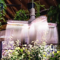 Outsunny LED Grow Light, Full Spectrum Foldable 20W Plant Grow Lamp with E27 Base and 240Pcs LEDs for Indoor Hydroponics Greenhouse Plants Seedling, Growing, Blooming(m-10)