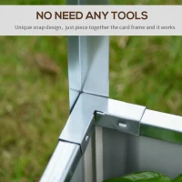 Outsunny Metal Raised Garden Bed Color Steel Screwless Heavy Duty Planter Box w/ Net Cover & Gloves for Growing Vegetables, Flowers, Herbs and Succulents(m-7)