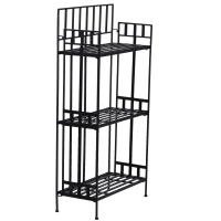 Outsunny Retro 3-Tier Garden Plant Herb Stand Metal Flower Display Rack Bookshelf Bathroom Shelf(m-10)