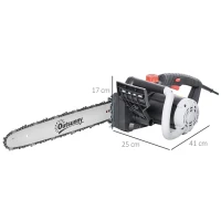 Outsunny 1600W Electric Chainsaw with Double Brake, Tool-Free Chain Tensioning and 16inch Guide Bar and Chain(m-3)