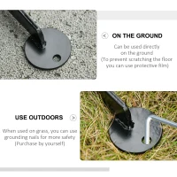 Outsunny Hammock Chair Stand Only Construction Heavy Duty Metal C-Stand Indoor Outdoor(m-5)