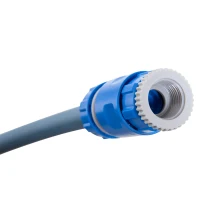 Outsunny Carrete de Manguera de Jardín 15,1M+1,5M Manguera de Riego con 10 Modos de Pulverización Montado en Pared Enrollador Automático 180° Giratorio 42,5x20x38 cm Gris(m-9)