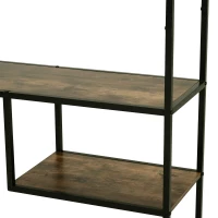 HOMCOM 6 Tier Bookcase, Industrial Tall Shelf Unit with Steel Frame for Home Office, Study, Living Room, Hallway, 82 x 33.5 x 175 cm, Rustic Brown and Black(m-8)
