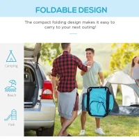 Outsunny Garden Folding Portable Padded Saucer Moon Chair Padded Round Outdoor Camping Travel Fishing Seat Blue(m-5)