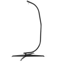 Outsunny Hammock Chair Stand Only Construction Heavy Duty Metal C-Stand Indoor Outdoor(m-11)