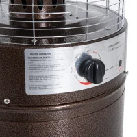 Outsunny 11KW Patio Bullet Heater Gas Glass Tube Electronic Ignition Floor Standing Stainless Steel Garden Outdoor 135Hcm(m-5)