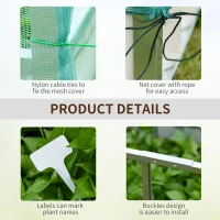 Outsunny Metal Raised Garden Bed Color Steel Screwless Heavy Duty Planter Box w/ Net Cover & Gloves for Growing Vegetables, Flowers, Herbs and Succulents(m-6)