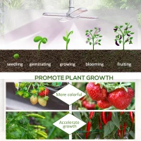 Outsunny LED Grow Light, Full Spectrum Foldable 20W Plant Grow Lamp with E27 Base and 240Pcs LEDs for Indoor Hydroponics Greenhouse Plants Seedling, Growing, Blooming(m-4)