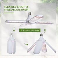 Outsunny LED Grow Light, Full Spectrum Foldable 20W Plant Grow Lamp with E27 Base and 240Pcs LEDs for Indoor Hydroponics Greenhouse Plants Seedling, Growing, Blooming(m-5)