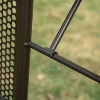 Outsunny 3-osobowa huśtawka z daszkiem przeciwsłonecznym poduszka metal, kolor: khaki(m-9)