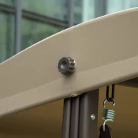 Outsunny 3-osobowa huśtawka z daszkiem przeciwsłonecznym poduszka metal, kolor: khaki(m-8)