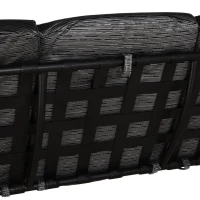 Outsunny Balansoar pentru Gradina pentru 3 Persoane cu Copertină Reglabilă și Perne, 200x120x170cm, Negru(m-9)